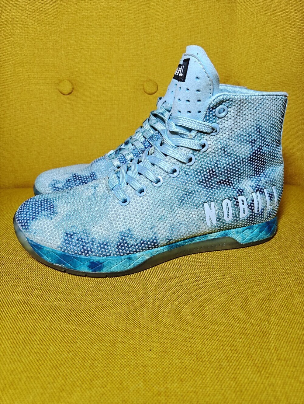 NOBULL High-Top Blue Cloud Camo Trainers Sneakers Unisex Shoes Women 7.5 Men 6